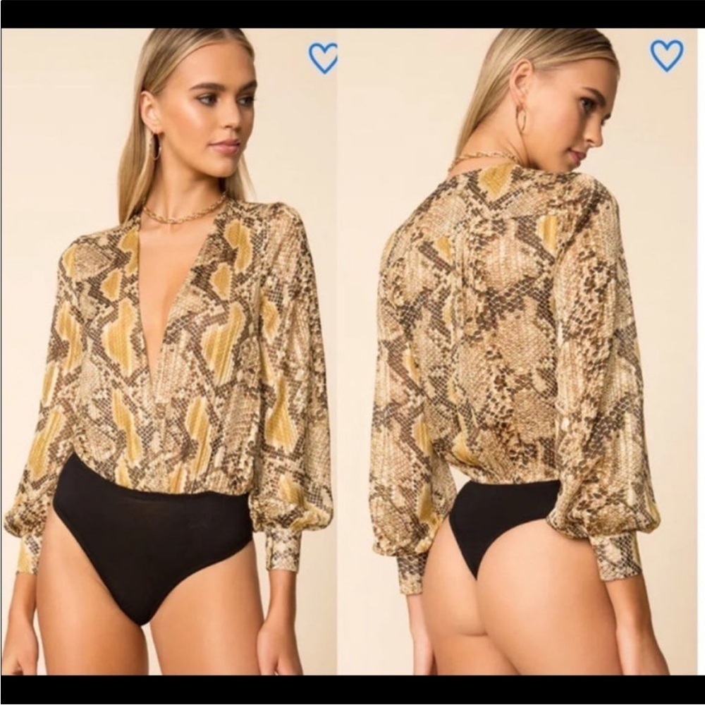 Superdown‎ Snake Print Bodysuit